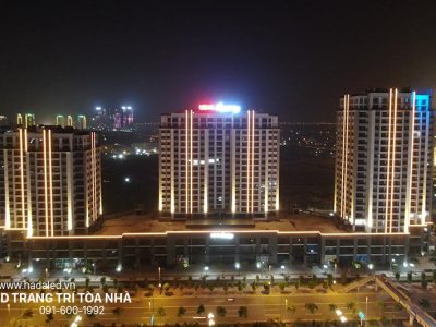 trang trí tòa nhà UDIC Westlake bằng đèn LED cao cấp