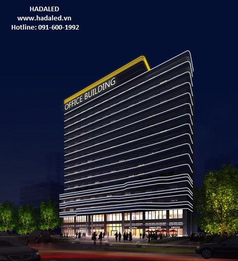 Đèn led viền trang trí mặt tiền tòa nhà