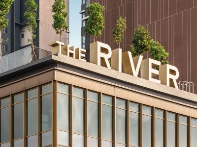 Bảng hiệu tòa nhà The River Thủ Thiêm
