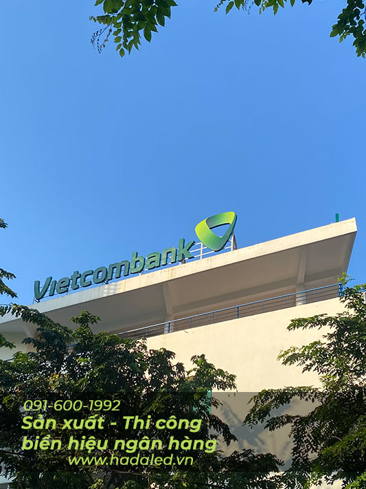 Biển hiệu Vietcombank Đồng Nai sau khi hoàn thiện