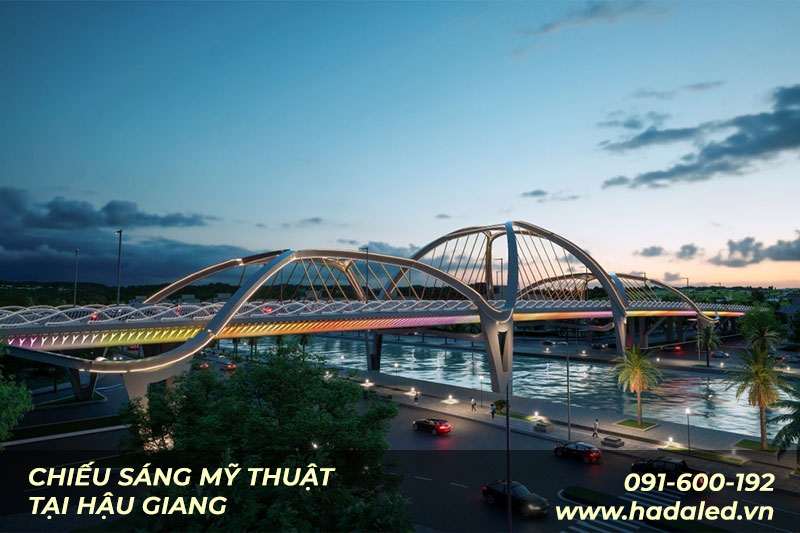 Chiếu sáng mỹ thuật cầu Nguyễn Chí Thanh - Hậu Giang