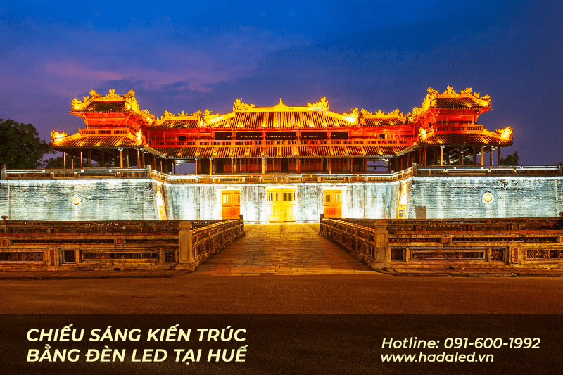 Thi Công Đèn Led Trang Trí Tòa Nhà Tại Miền Trung 15 Chieu sang kien truc tai Hue