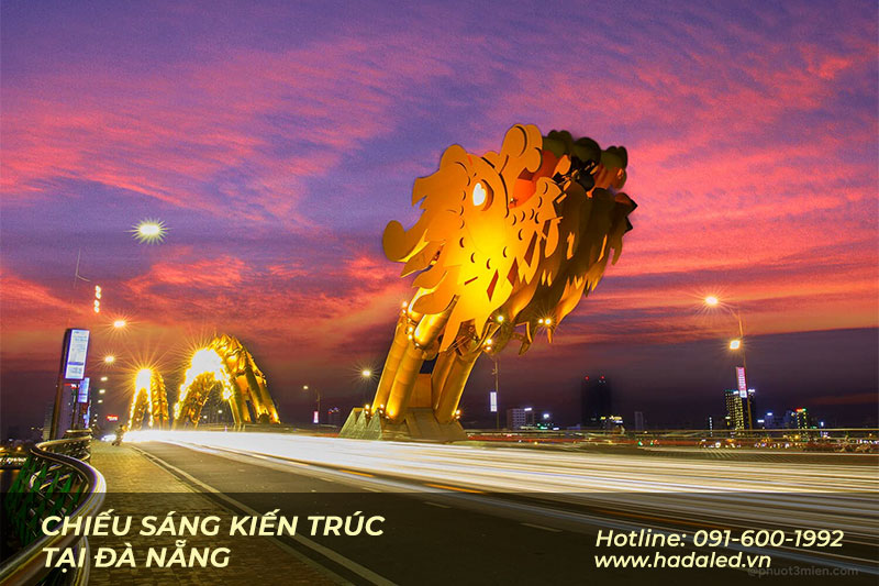 Thi Công Đèn Led Trang Trí Tòa Nhà Tại Miền Trung 14 Den led chieu sang my thuat cau Rong Da Nang
