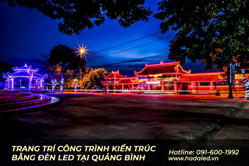 Thi Công Đèn Led Trang Trí Tòa Nhà Tại Miền Trung 22 Led chieu sang toa nha tai Quang Tri
